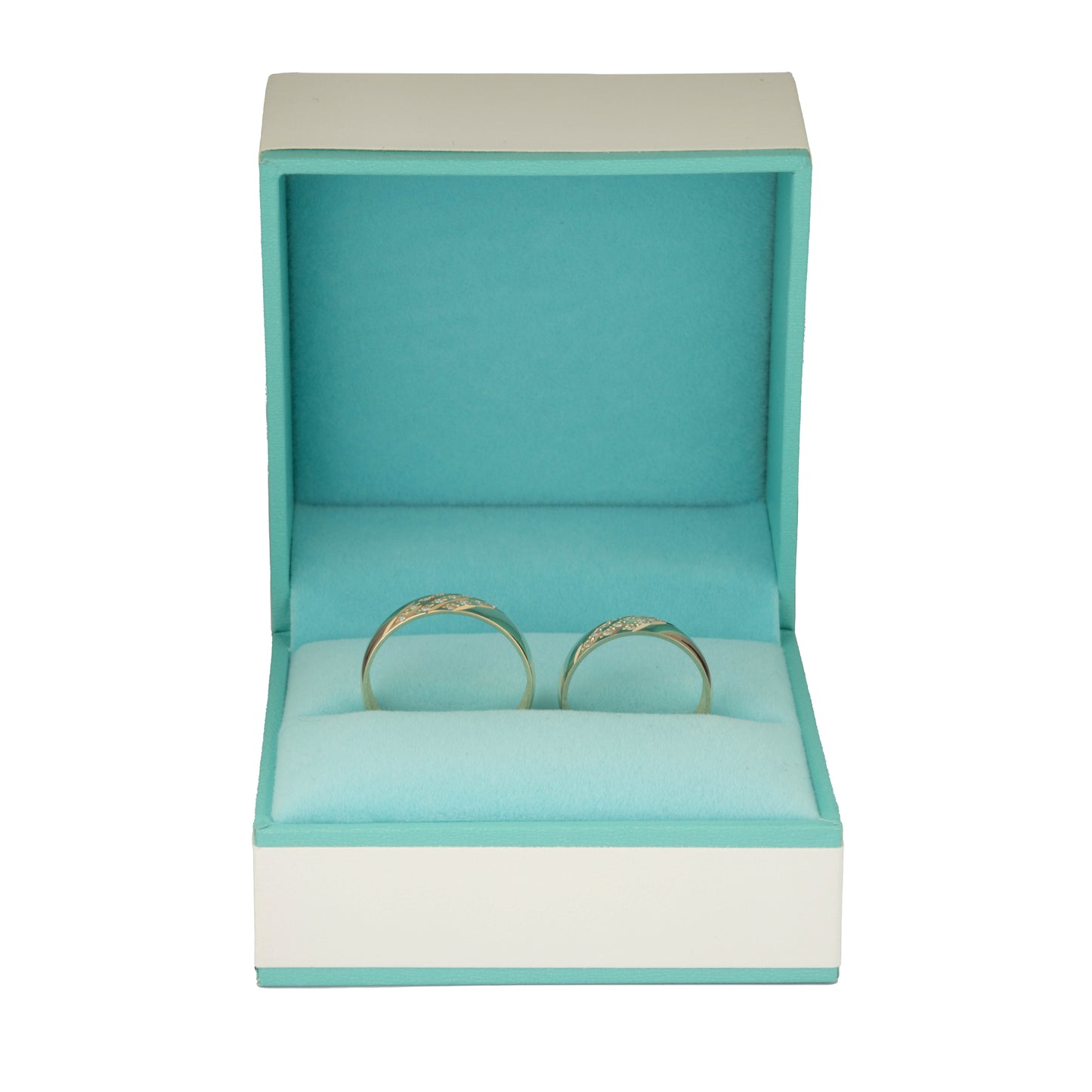 Par Argollas Matrimoniales Gruesa Zirconia Tres Filas Oro 10 Kilates