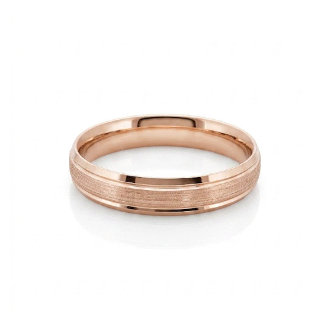 Par Argollas Matrimoniales Diseño Mate Oro 10 Kilates 4mm