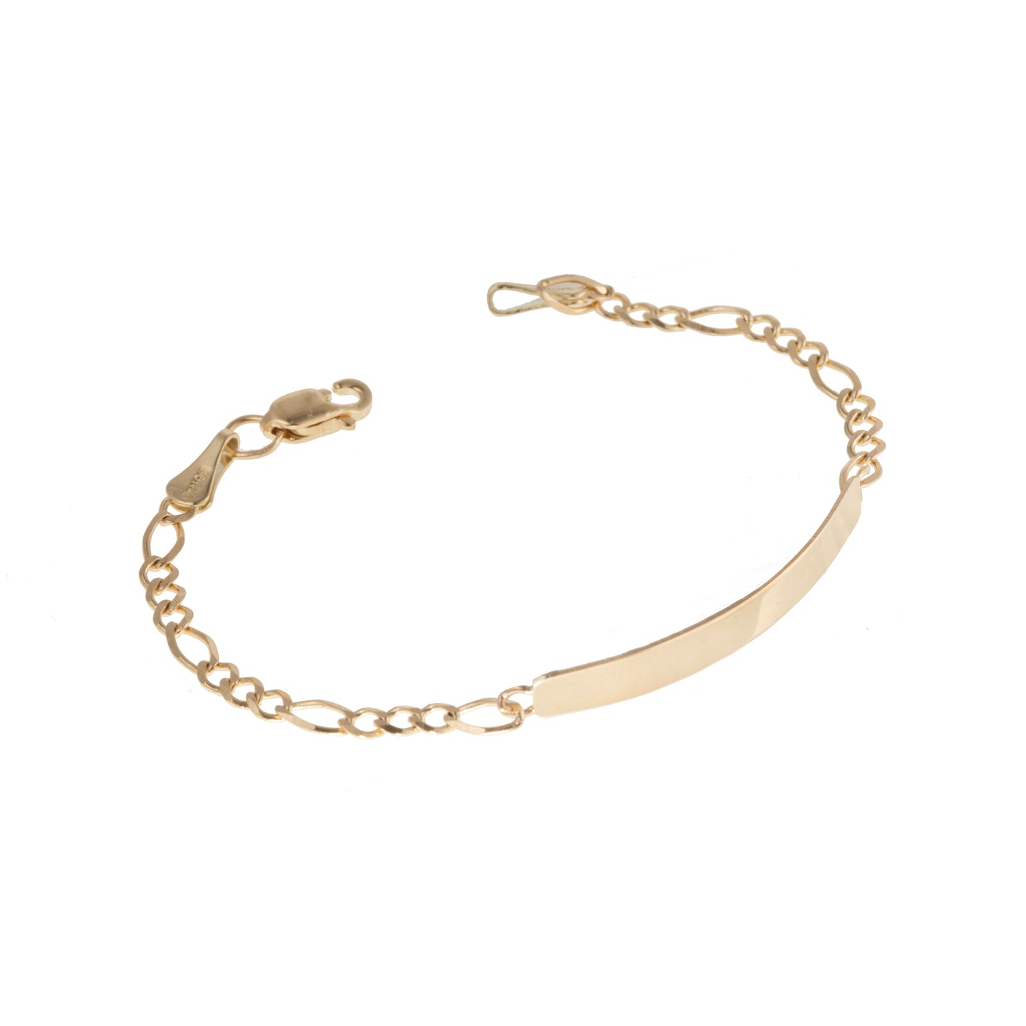 Esclava Niño Tejido 3*1 Broche Perico Oro 10 Kilates 14cm 3mm