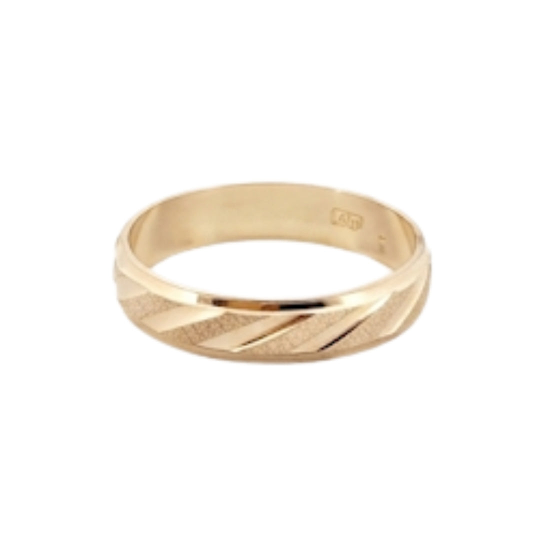 Par Argollas Matrimoniales Diseño Caramelo Mate Liso Oro 4mm 10 Kilates