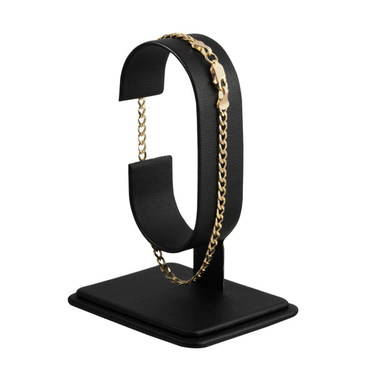 Pulso Tejido Barbado 20cm 4mm Oro 10 Kilates