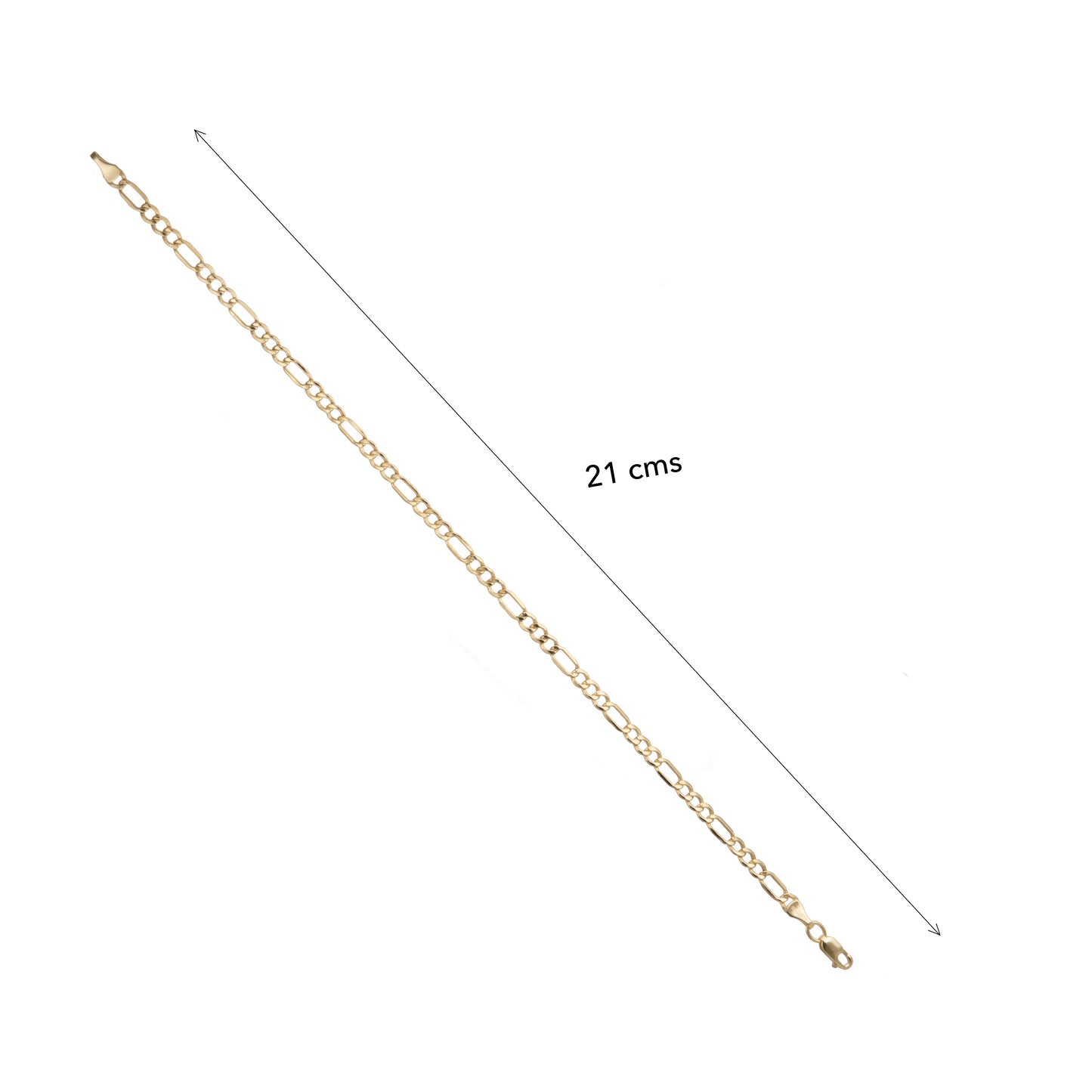 Pulso Tejido 3*1 Oro 10 Kilates 21cm 4mm