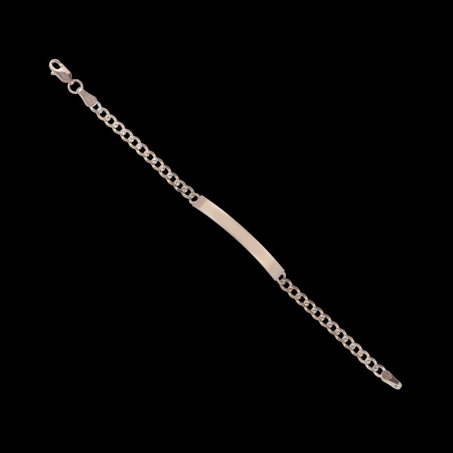 Esclava Tejido Barbado Diamantado 16cm 4mm Oro 10 Kilates