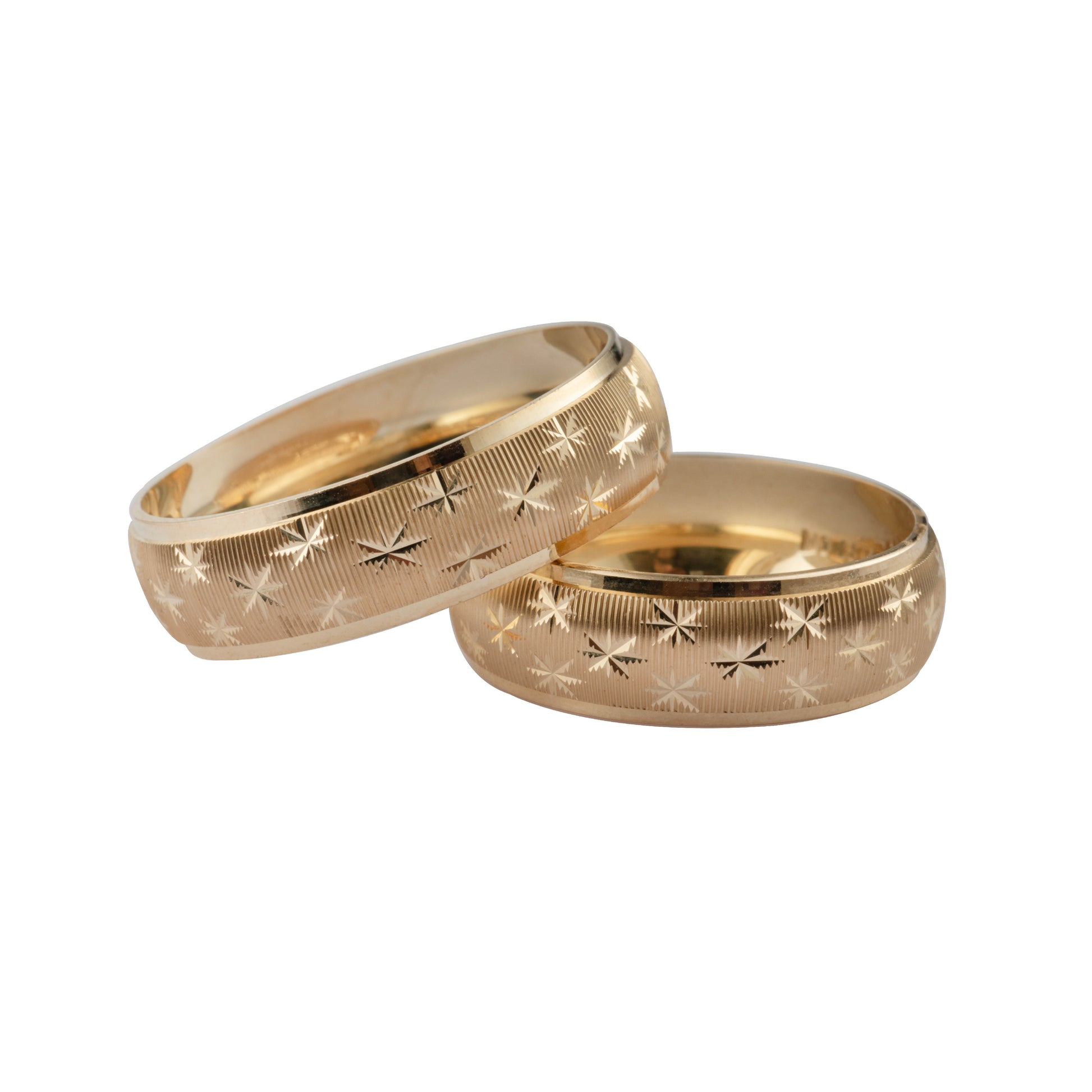 Par Argollas Matrimoniales Lluvia Estrellas Oro 10 Kilates – Joyel