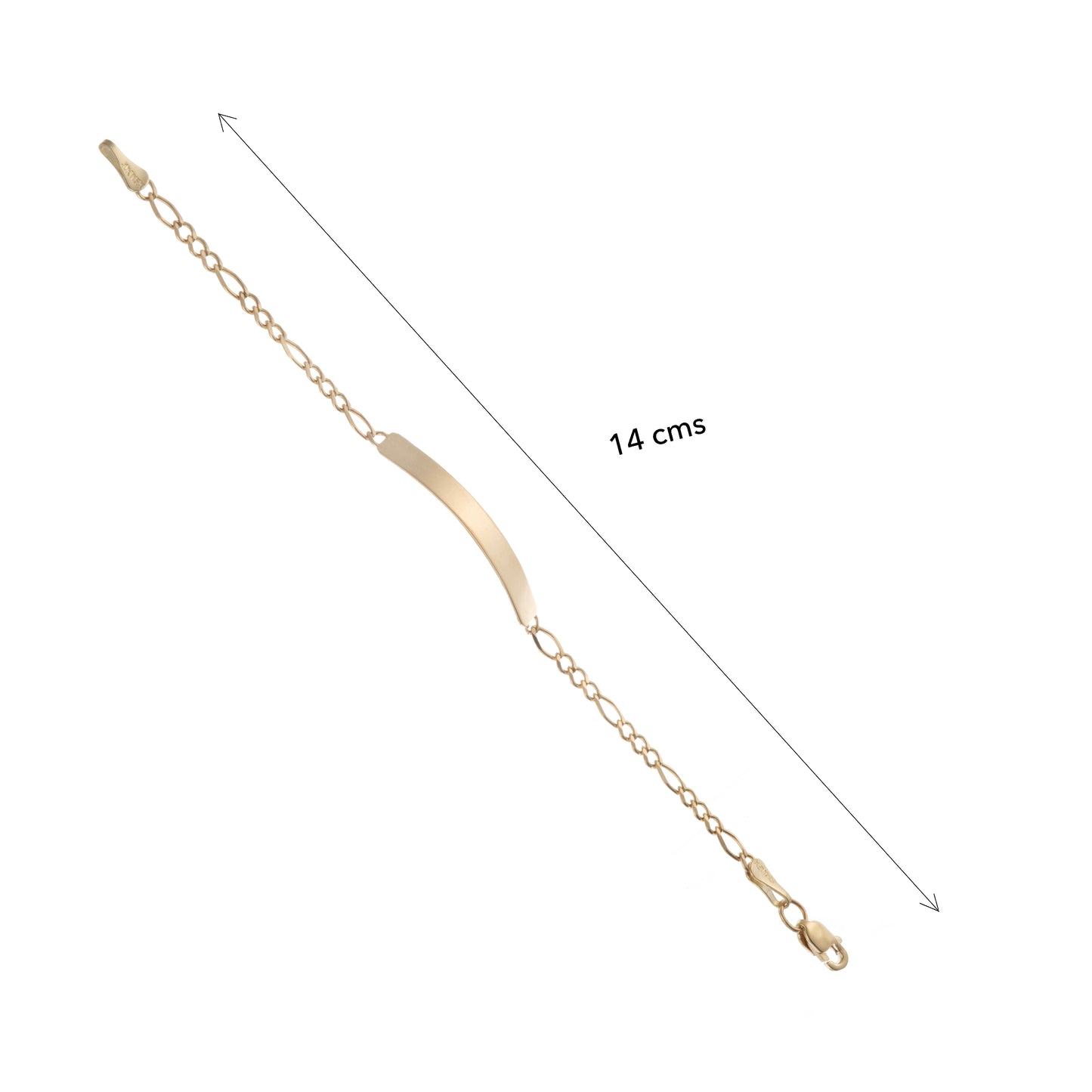 Esclava Niño Tejido 3*1 Broche Perico Oro 10 Kilates 14cm 3mm