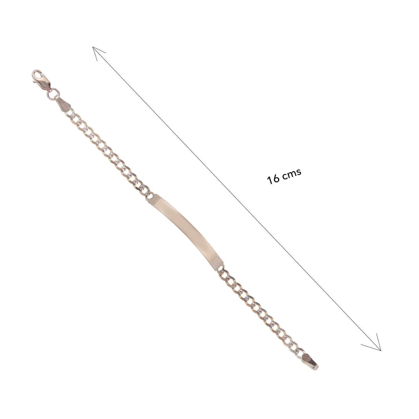 Esclava Tejido Barbado Diamantado 16cm 4mm Oro 10 Kilates