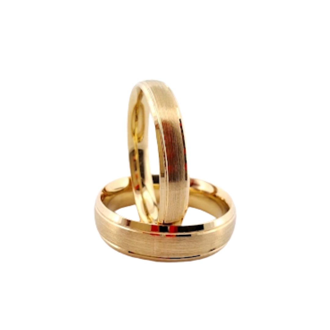 Par Argollas Matrimoniales Diseño Mate 10 Kilates Él Y Ella