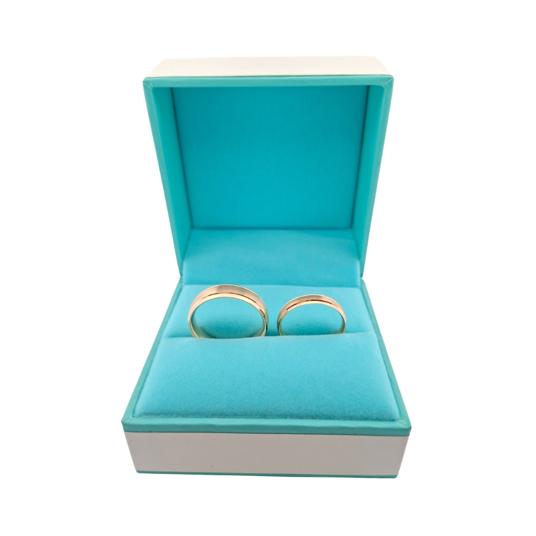 Par Argollas Matrimoniales Diseño Mate 10 Kilates Él Y Ella