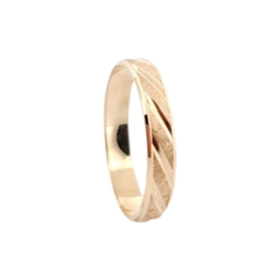 Par Argollas Matrimoniales Él y Ella Diseño Caramelo Mate Liso Oro 10 Kilates