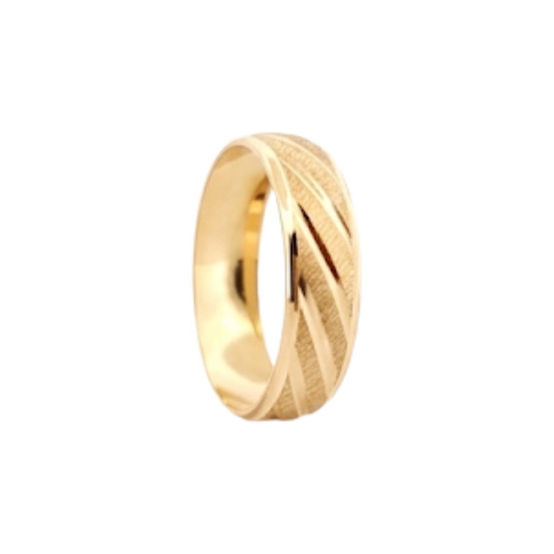 Par Argollas Matrimoniales Él y Ella Diseño Caramelo Mate Liso Oro 10 Kilates