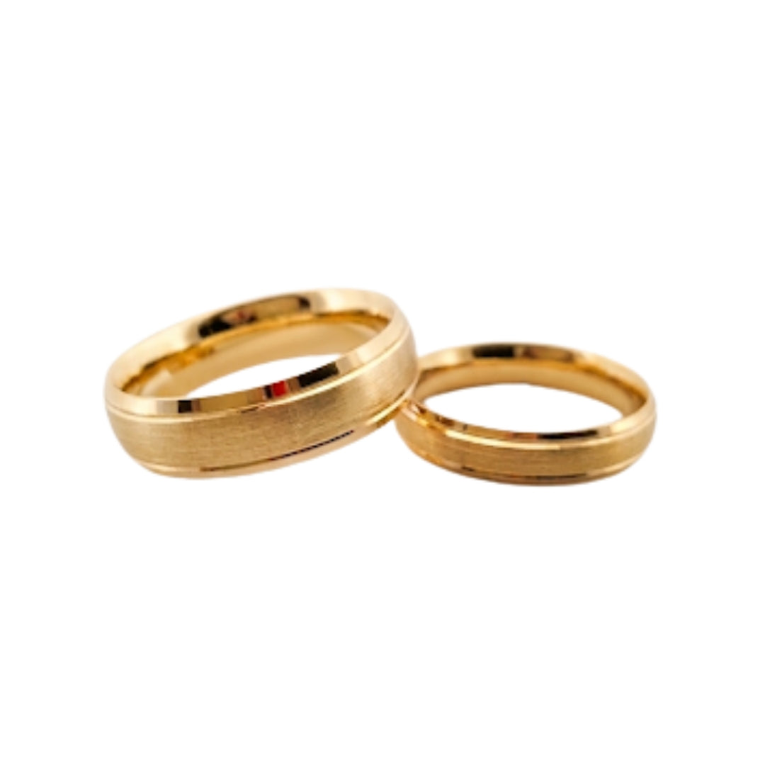 Par Argollas Matrimoniales Diseño Mate 10 Kilates Él Y Ella