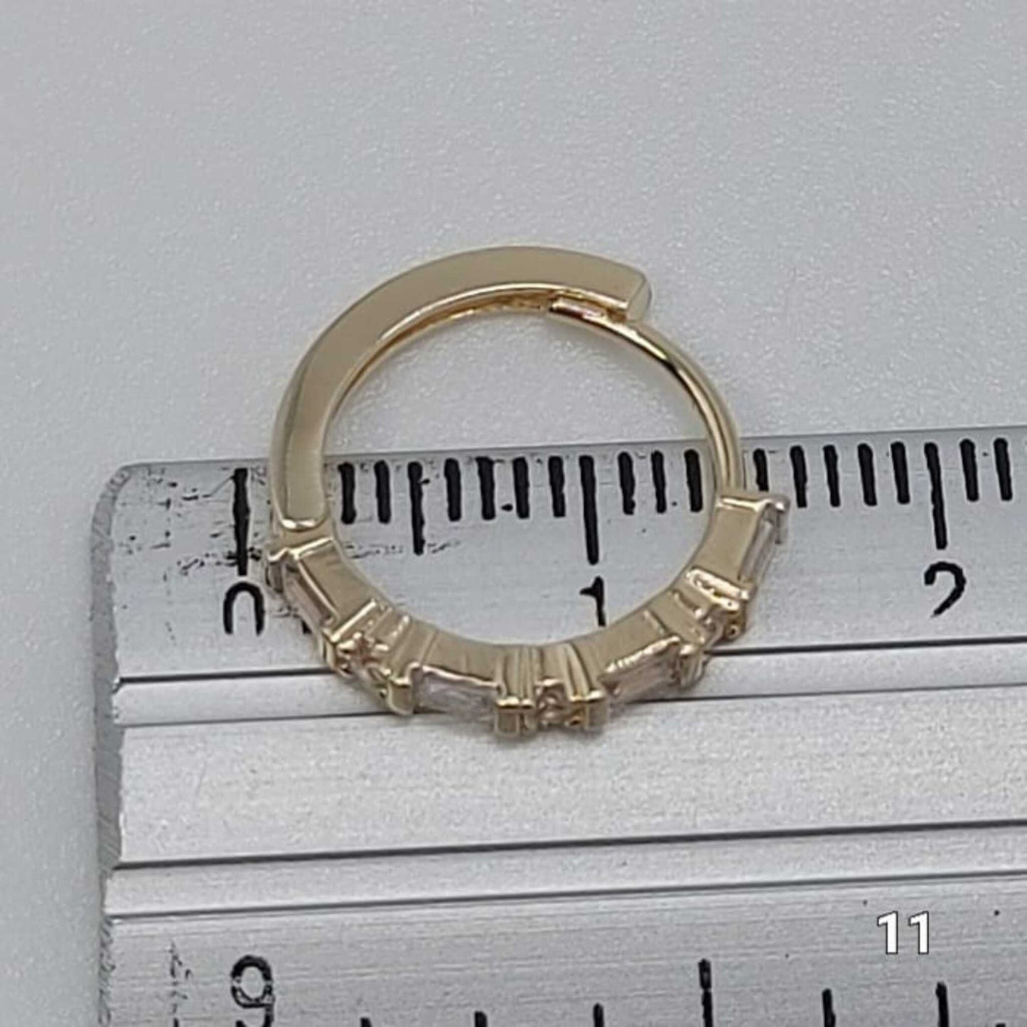 Arracadas Diseño Zirconia Bagette Oro 10 Kilates