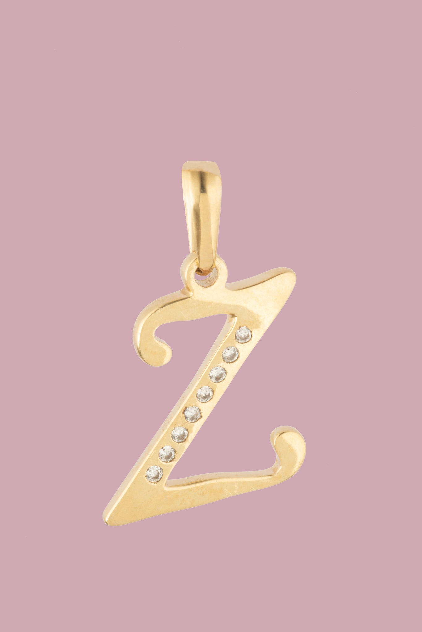 Dije Letra Z Oro 10 Kilates con Zirconias