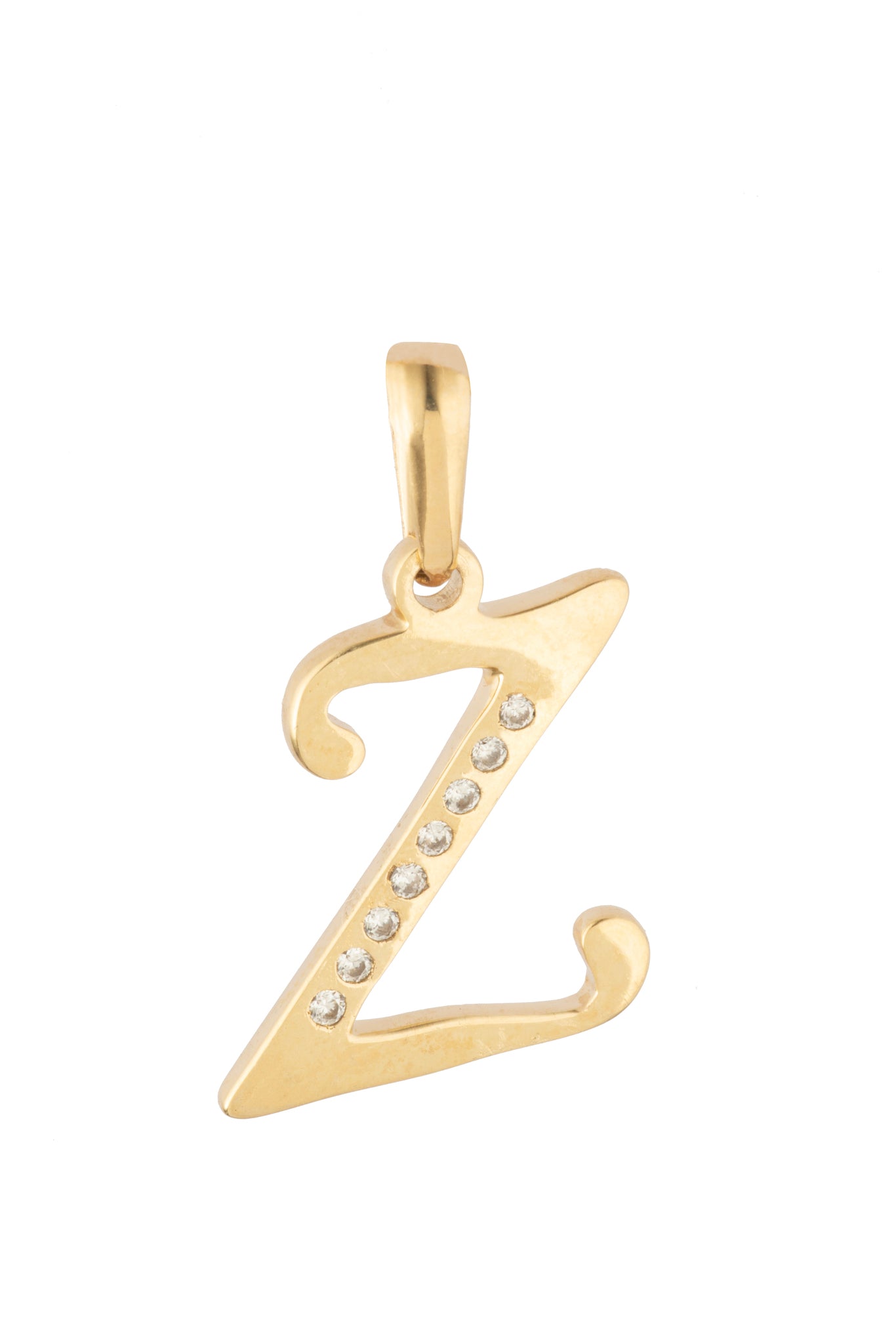 Dije Letra Z Oro 10 Kilates con Zirconias