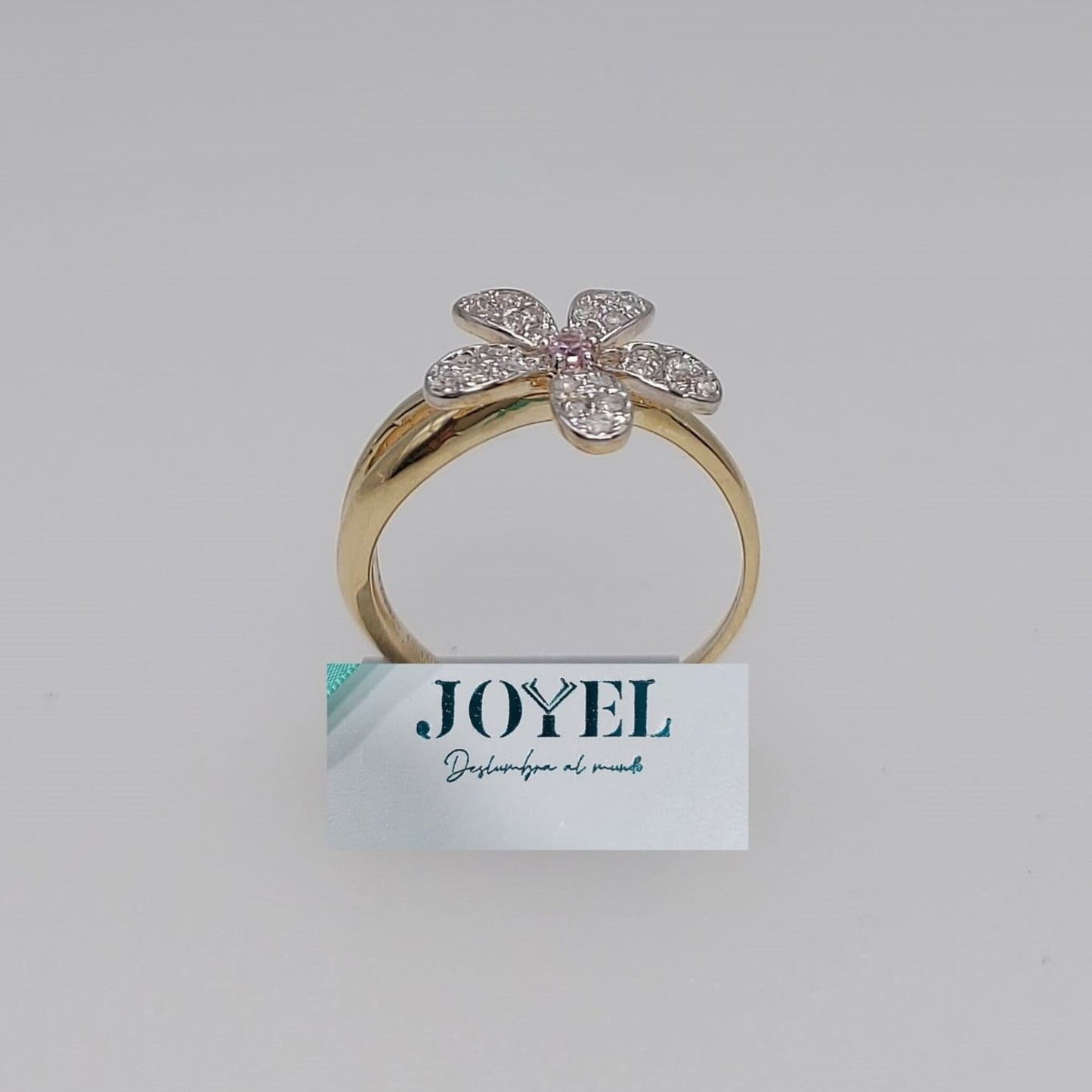 Anillo Diseño Flor Pétalos Oro 10 Kilates